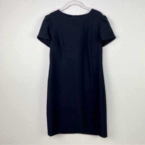 Banana Republic Black shift dress capped ruffle sleeve size 6 - Picture 10 of 12